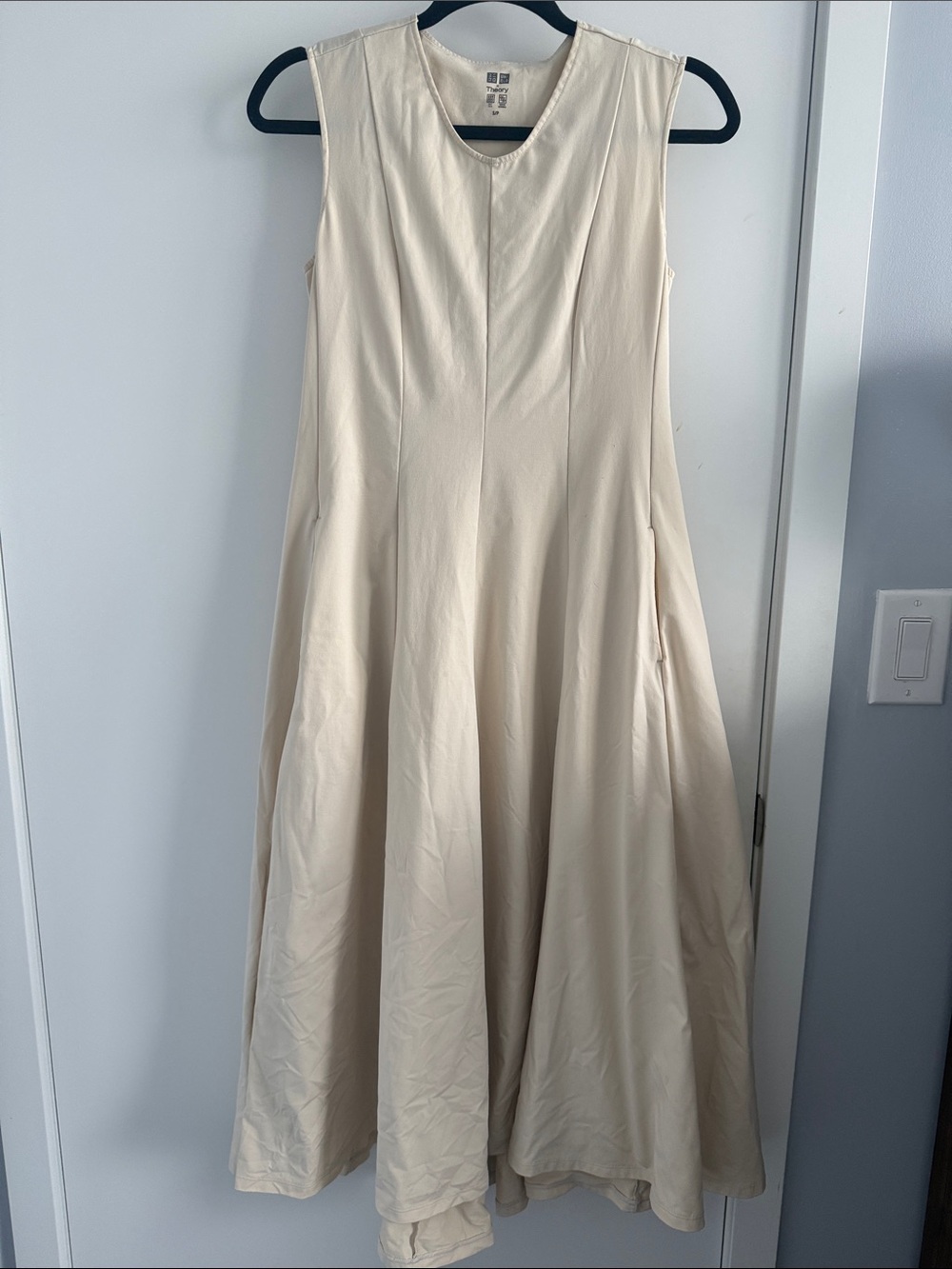 Uniqlo x Theory Sleeveless Cream Maxi Dress